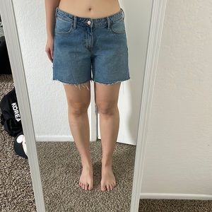 Mid waist denim shorts